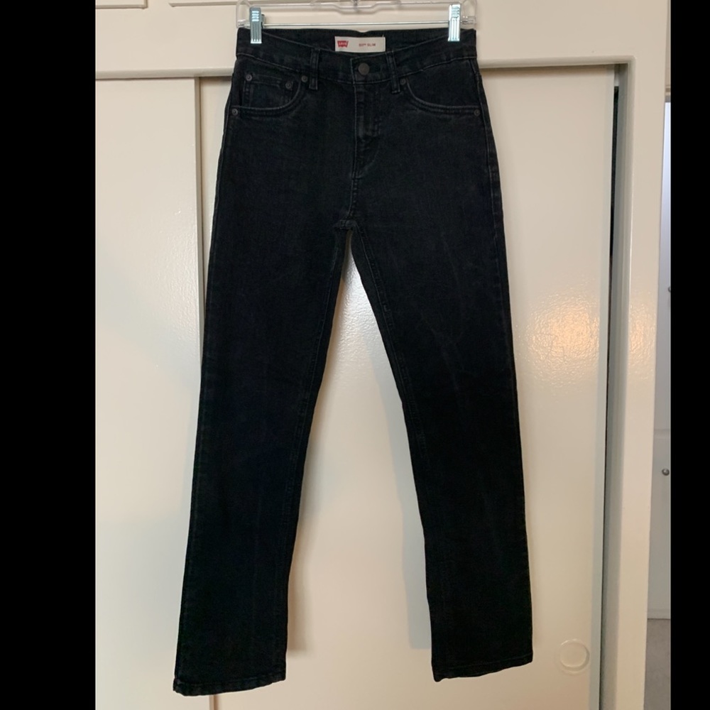 Levi’s black straight leg denim
